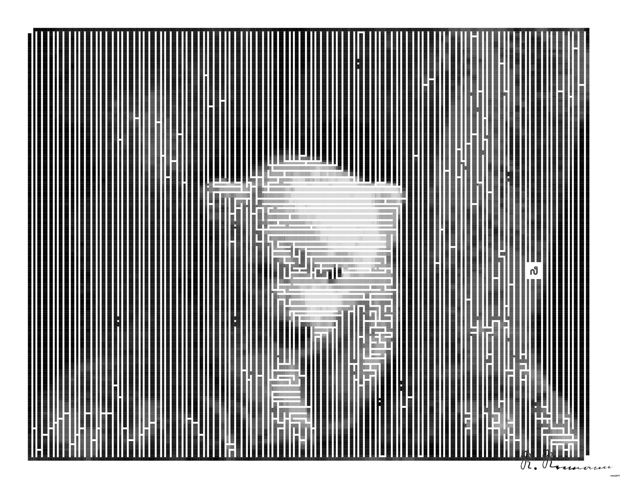 Drawn by bot 4oRKgGZhg3sdim5dE2NkgX; art-amaze; Black and white portrait of a polar bear cub sheltered between its mother's paws. AI Art