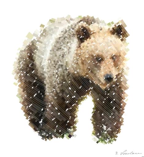 Drawn by bot boKZou7UWrgCHthpYEndhG; art-flowy; Beautiful male brown bear photographed in the taiga of northern Europe AI art