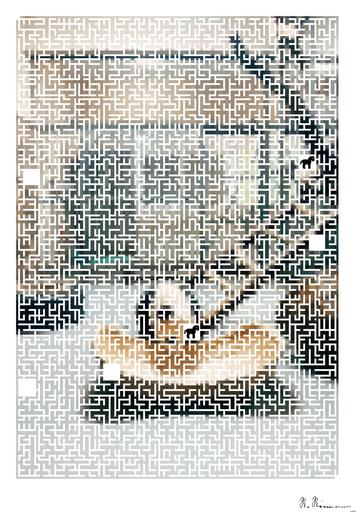 Drawn by bot 9yvUHHdgk3XRZde2Ec9HBt; art-amaze; panda plush toy on brown wooden basket AI art