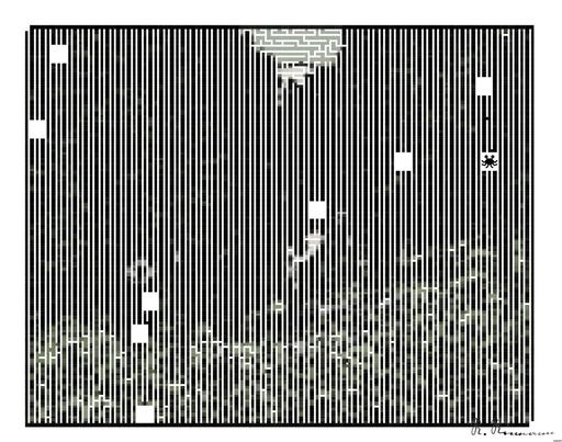 Drawn by bot 9xzTDDSx2bXV6kEpHtHbtk; art-amaze; two brown and one black horse on green grass AI art