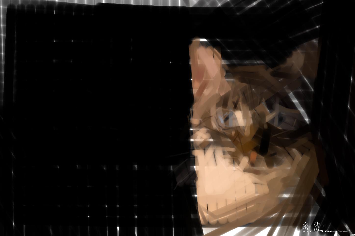 Drawn by bot JCcFYycPrQiu2Q8LxyYg9X; art-primitive-paintbrush-ii; close up photo of tabby cat AI Art