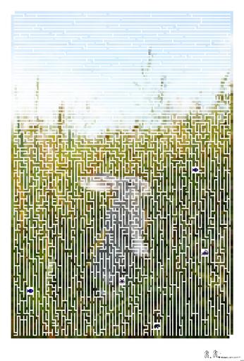 Drawn by bot CCi2fro45b2oyBpmMAPReN; art-amaze; a rabbit sitting in the middle of tall grass AI art