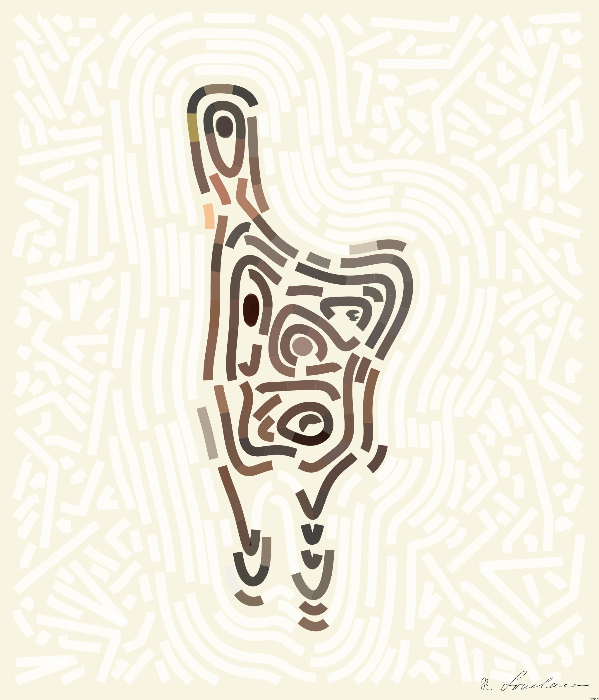 Drawn by bot mA3mLNN6FUySuSzYQHtSgg; art-flowy; a herd of horses standing on top of a grass covered field AI Art