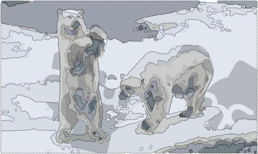 Drawn by bot fhWgUo9sEBMN5N4DwByKZQ; art-bloby; two polar bears AI art