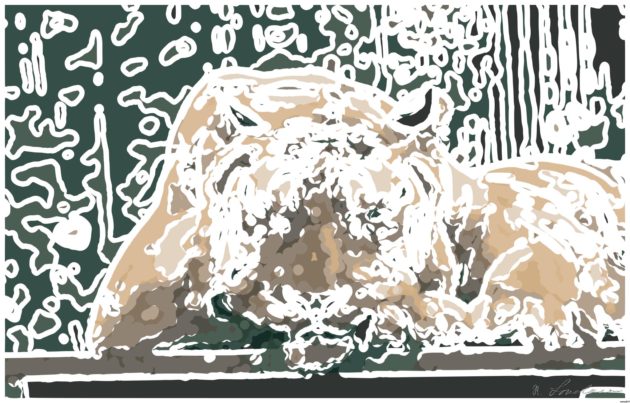 Drawn by bot P8Xz9zgyNN5vrC9Gm5gwXY; art-bloby; tiger on brown wooden board AI Art