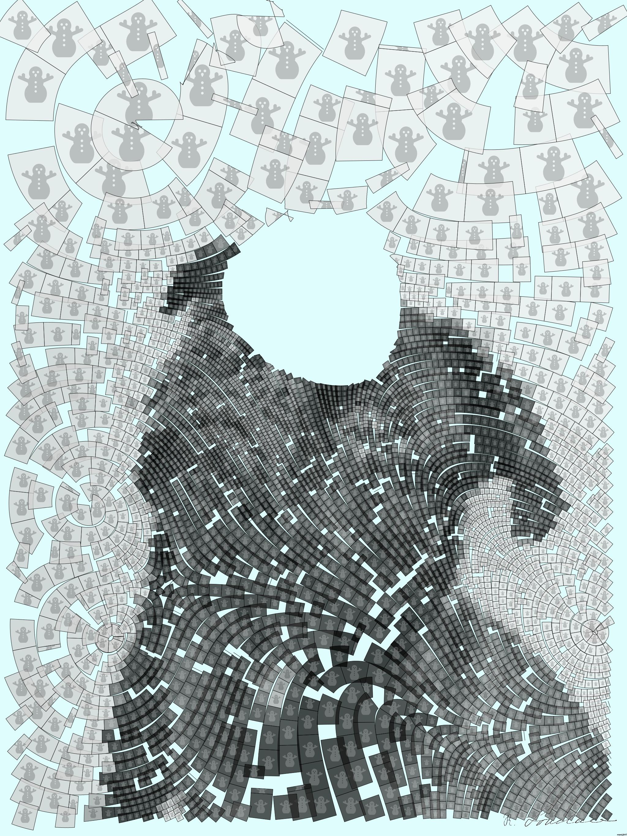 Drawn by bot FttenXPgiQC2WZB8H9j47o; art-flowy; Captivating portrait of a black pug gazing curiously, captured in monochrome. AI Art