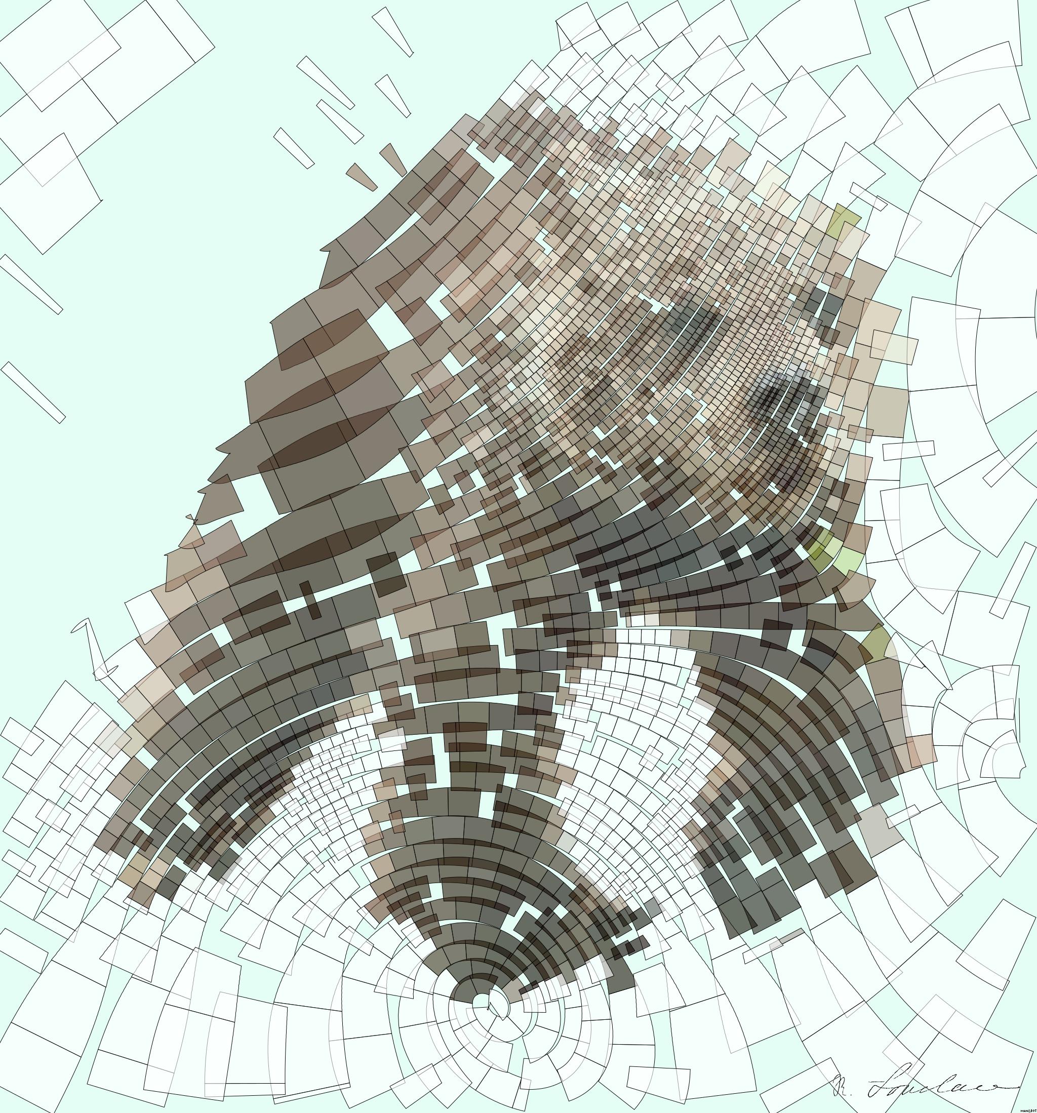 Drawn by bot api2v78BH3Xycyk2jGvG5U; art-flowy; Cute brown bear cub walking curious in the forest AI Art