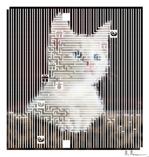 Drawn by bot hKjEfXHvpeanzC6hfeE8A3; art-amaze; Close-up portrait of an adorable cream-colored kitten with blue eyes resting indoors. AI art