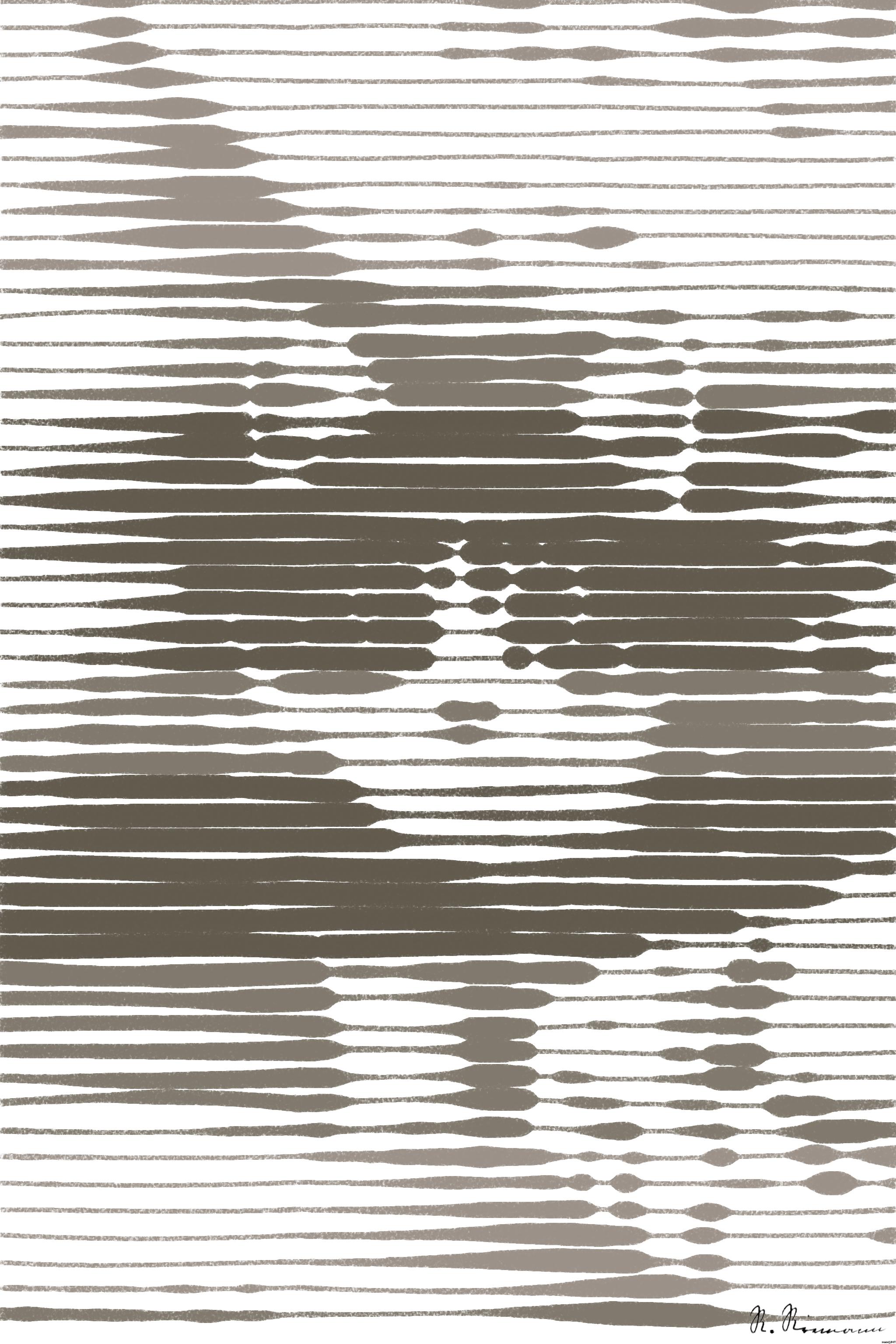 Drawn by bot dN4LXzfo88K59nBKy8xYJh; art-linewidth; white and gray kitten on bed AI Art