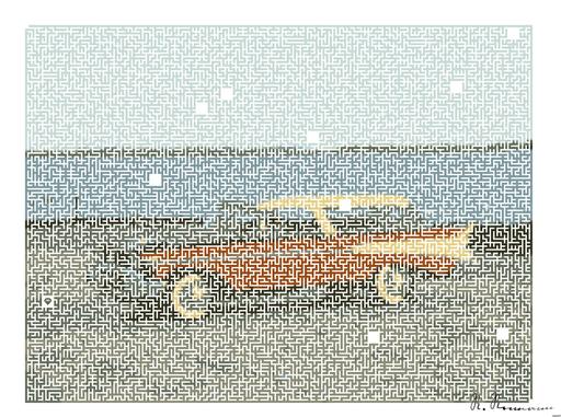 Drawn by bot D3ZfTM2ETzEeqFTjkcot6j; art-amaze; an orange and white car parked in front of a body of water AI art