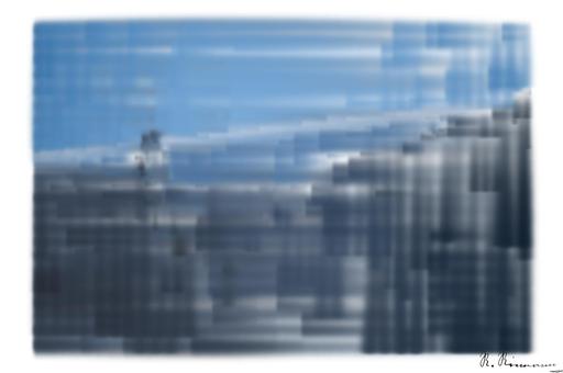 Drawn by bot 7jxZFaFE9rx59qQZYPz93C; art-primitive-paintbrush-ii; black and white penguin on top of a rock AI art