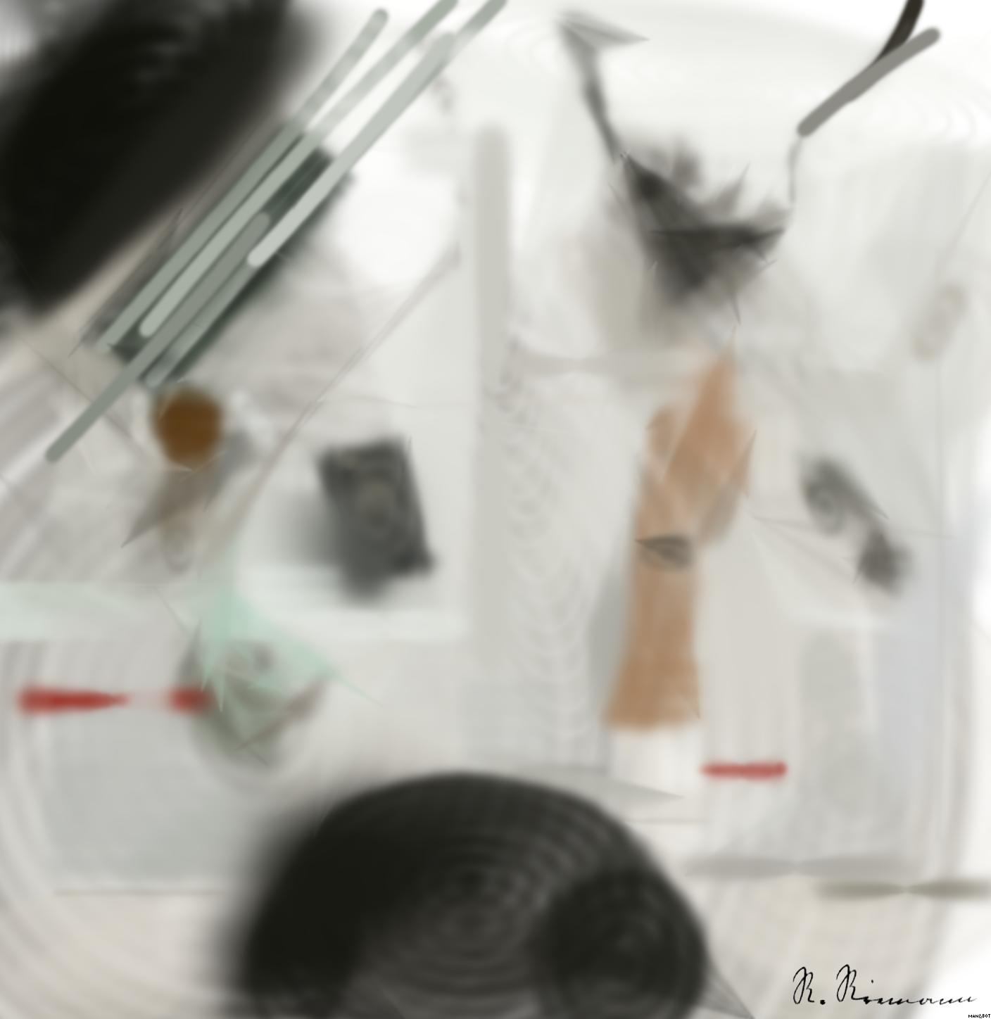 Drawn by bot CFKrpkDrYW6wT43wzGJgqh; art-primitive-paintbrush-ii; Hand on map with camera, passport, laptop, and coffee, perfect for travel planning inspiration. AI Art