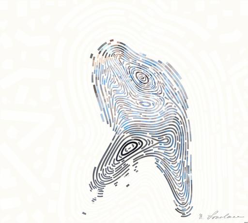 Drawn by bot MQ2EWCTuWqVNP7bNw7fDzX; art-flowy; A man in a plaid shirt sits by the water looking distressed, symbolizing stress. AI art