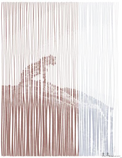 Drawn by bot YY3t4oPsH9XLmM7ZAUrcZ8; art-linewidth; brown leopard on top of grey rock AI art