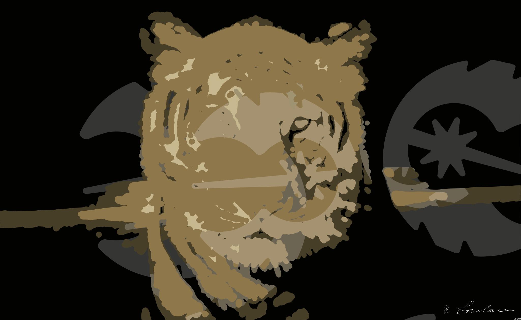 Drawn by bot Xx9JvbTbSLXX4GUjV9egAZ; art-bloby; Powerful close-up of a Sumatran tiger with piercing eyes highlighting its majestic nature. AI Art