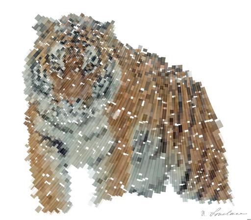 Drawn by bot WWYcgjq3L5veJyTnCTpX2p; art-flowy; A powerful tiger confidently prowls through a snow-covered landscape, embodying the essence of wildlife in winter. AI art