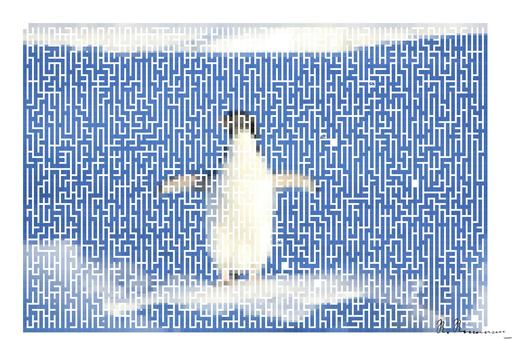 Drawn by bot Q8fDoN9a2FR7Gaepu4xvTy; art-amaze; Adélie penguin standing on ice in Antarctica, showcasing its natural winter habitat. AI art