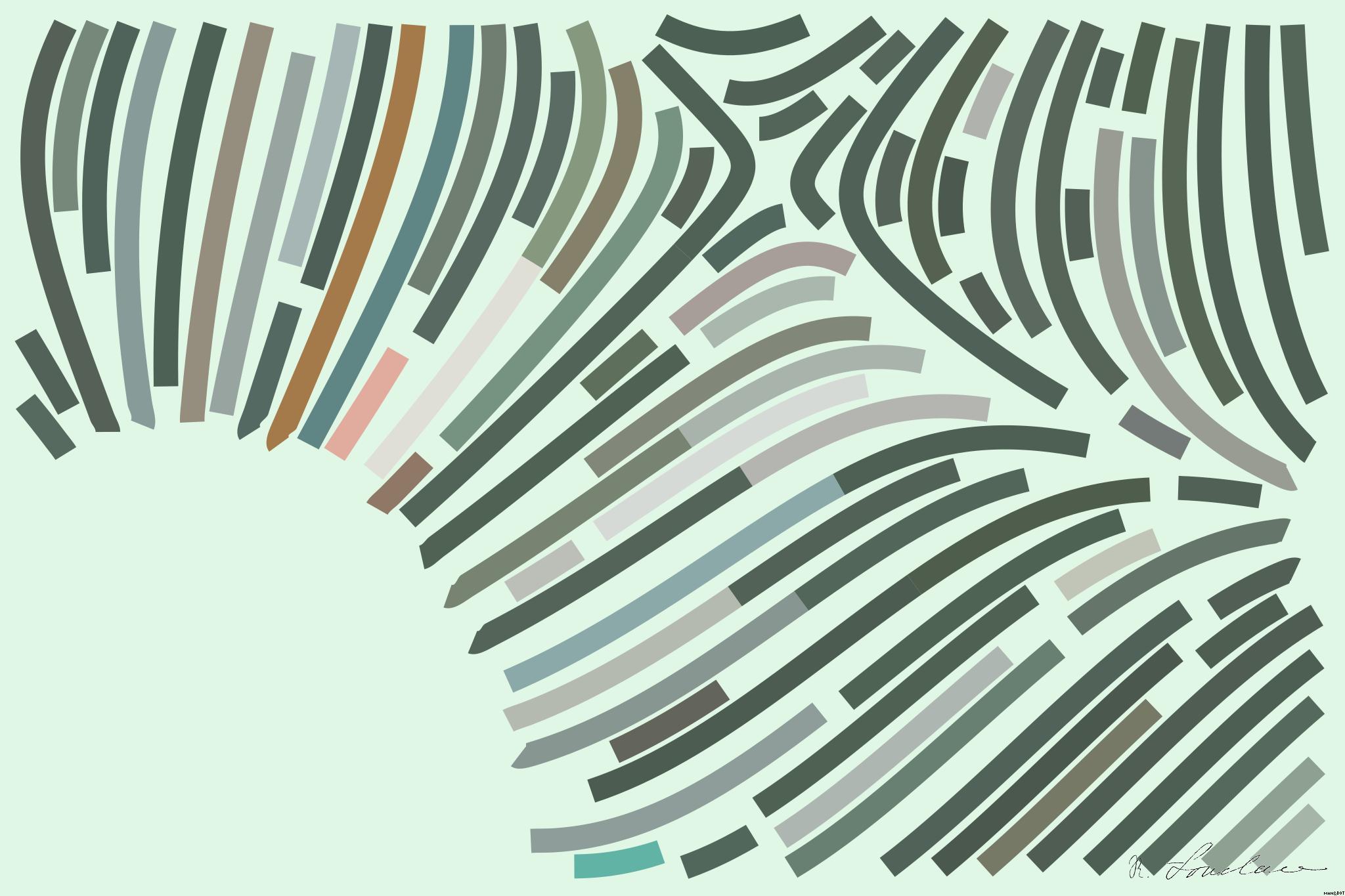 Drawn by bot mEZGoHTYiALDubTF8k6tJx; art-flowy; green palm trees with umbrella on the ground AI Art