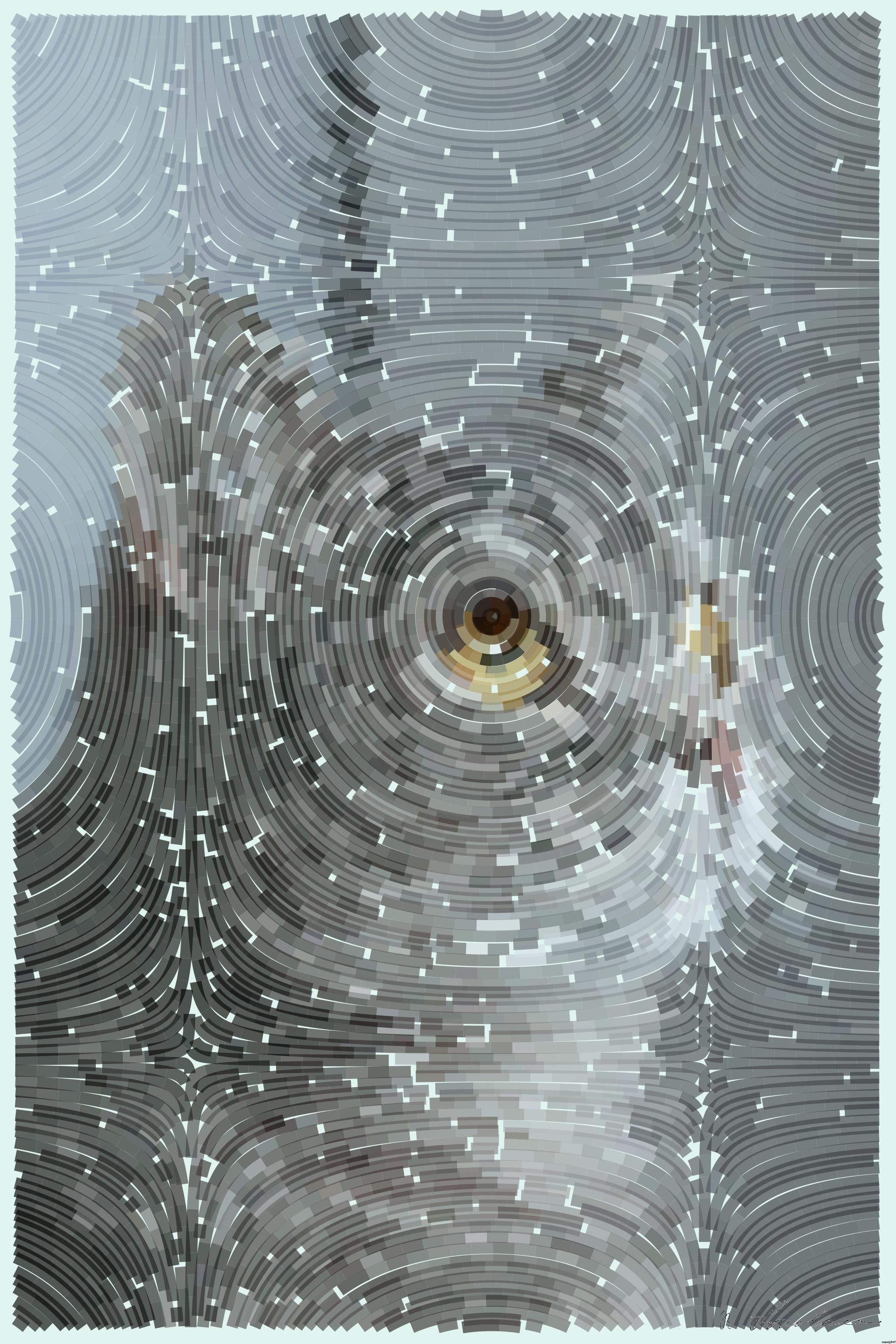 Drawn by bot J3y4AqoDZSX3kYWWTkEjJA; art-flowy; a gray cat with yellow eyes looking off into the distance AI Art