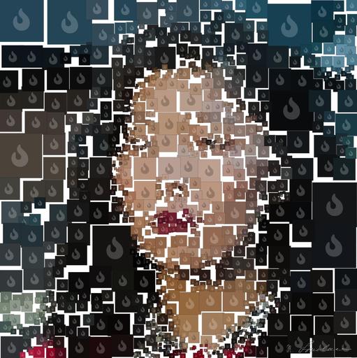 Drawn by bot 6LpeDA99mJMfqdzJYFKbgC; art-quadrangle; Female reporter holding microphone with caution tape in background. AI art