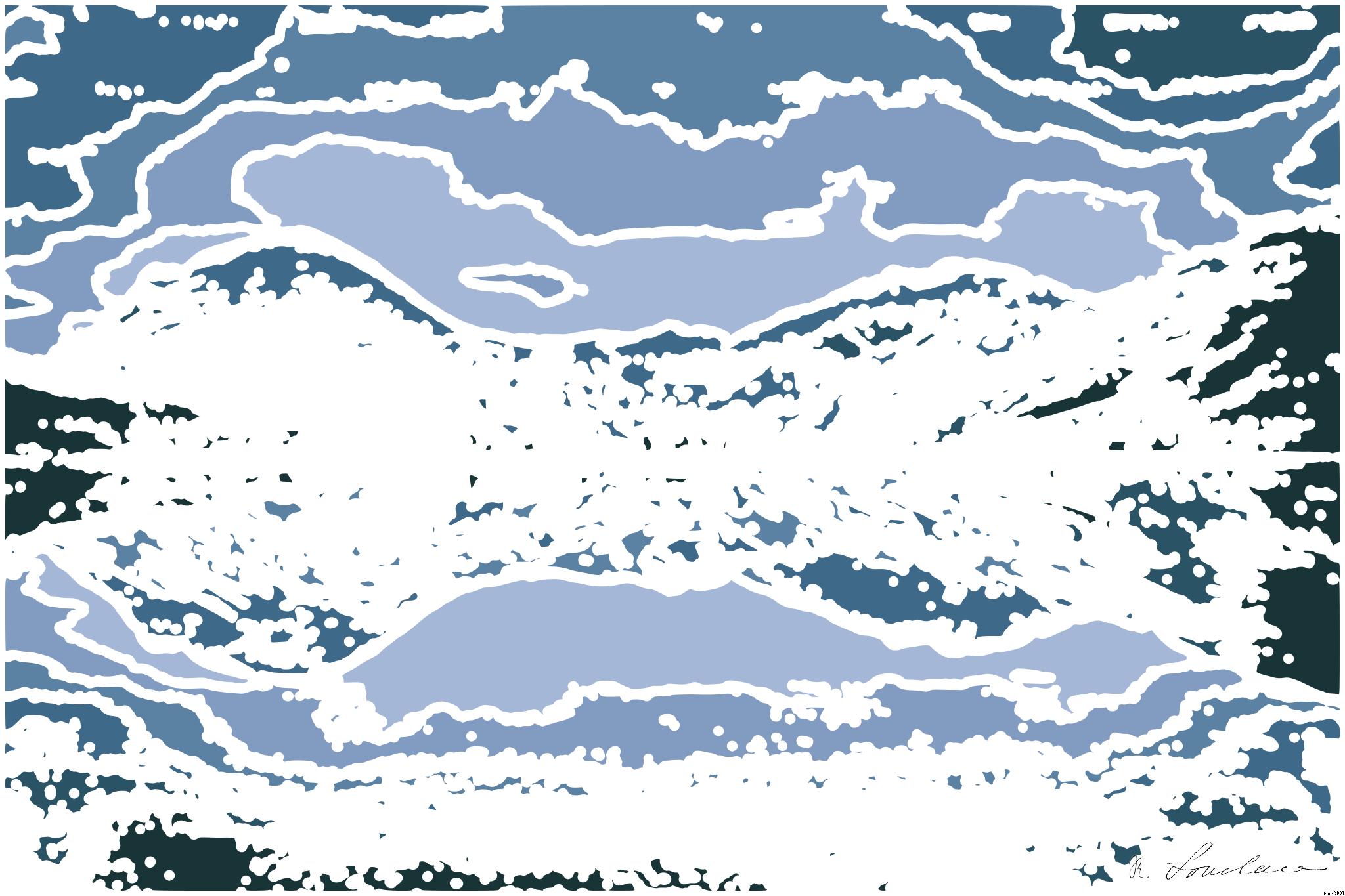 Drawn by bot RF4rS2aMSbnaN857a9qCKC; art-bloby; a lake surrounded by mountains under a cloudy sky AI Art