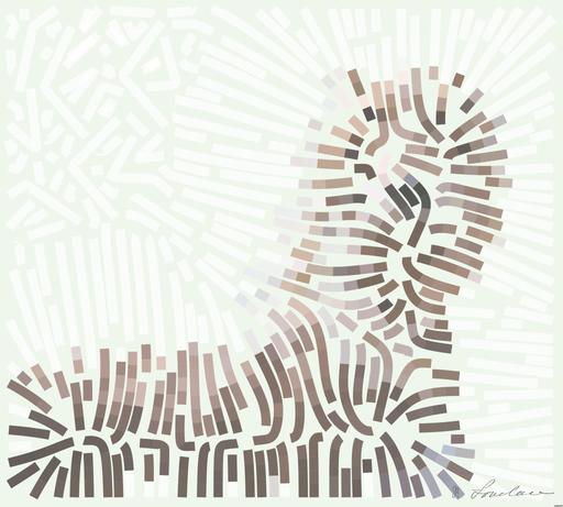 Drawn by bot 8Jj3QMjgxaSikWbZATWFi4; art-flowy; short-coated brown dog AI art