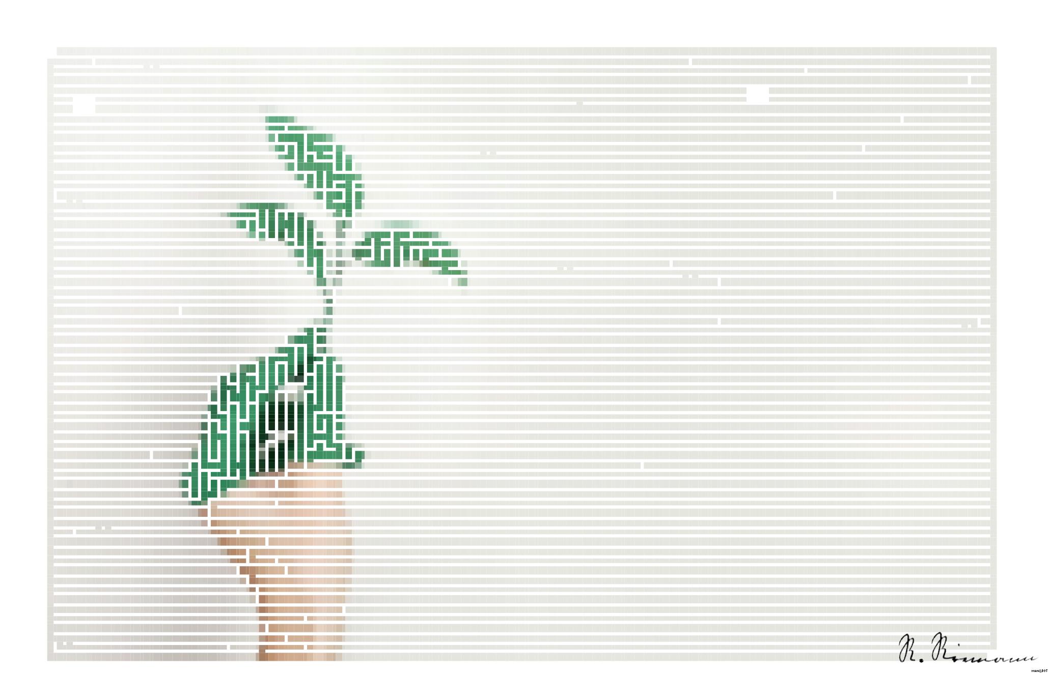 Drawn by bot ZXoYGzLDfNzqBBhDGtTCqx; art-amaze; A hand painted green holds a fresh plant sprout against a light background, symbolizing growth and sustainability. AI Art