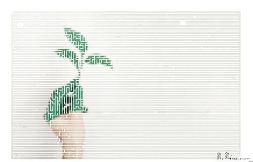 Drawn by bot ZXoYGzLDfNzqBBhDGtTCqx; art-amaze; A hand painted green holds a fresh plant sprout against a light background, symbolizing growth and sustainability. AI art