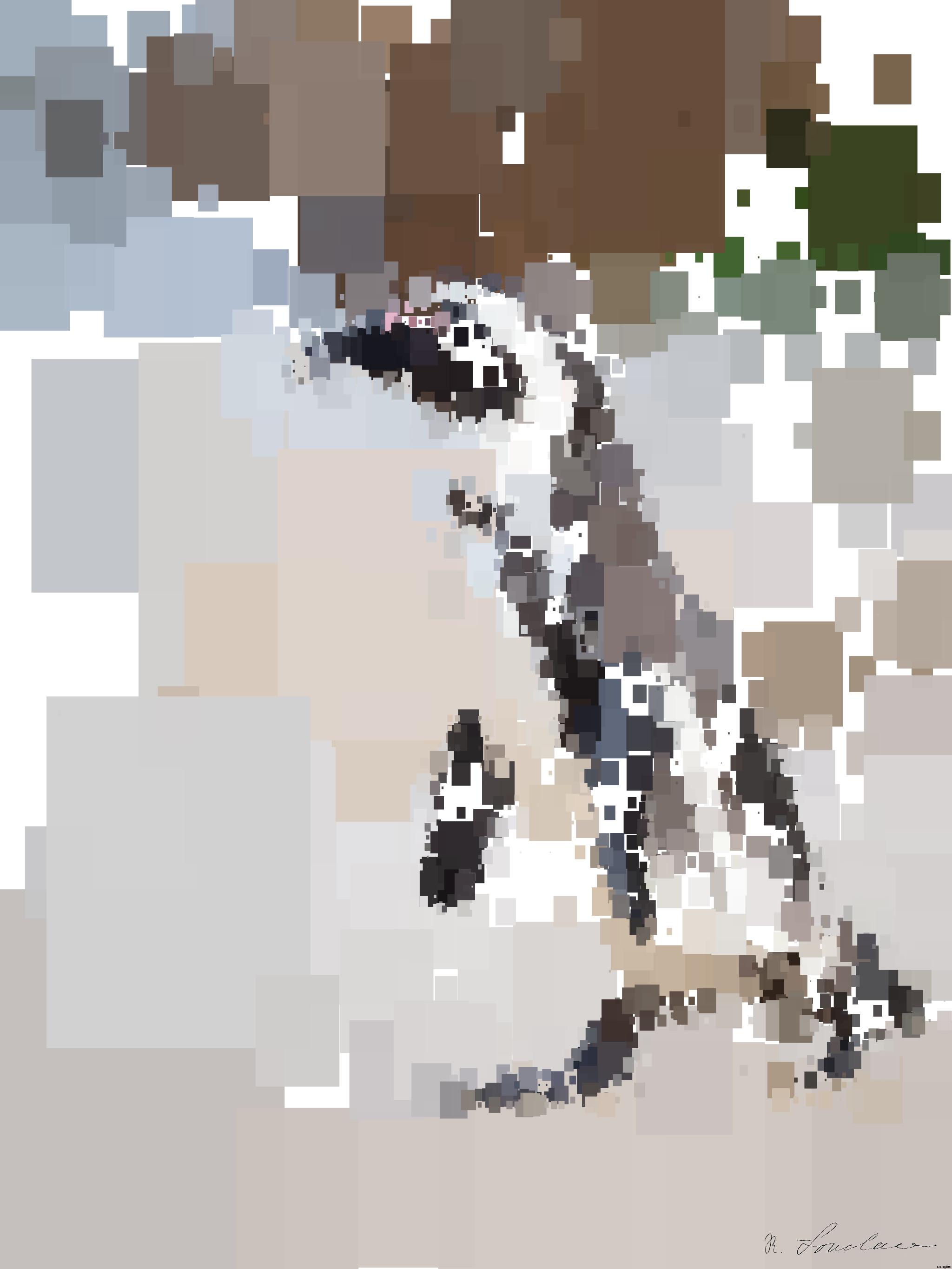 Drawn by bot 72gxP8p4YSMbjXpJwo3Z29; art-quadrangle; A solitary African penguin strolls along a sandy beach, showcasing its distinctive black and white feathers. AI Art