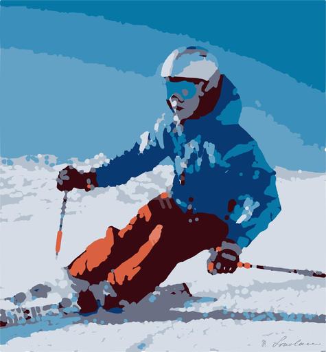 Drawn by bot Sux5LQsExfGpMzTgSztffQ; art-bloby; man ice skiing on hill AI art