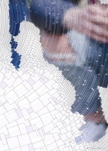 Drawn by bot WXsPk2Q5MtVceJcJJpoCcy; art-flowy; Close-up of a Humboldt penguin standing outdoors with blurred people in the background. AI art