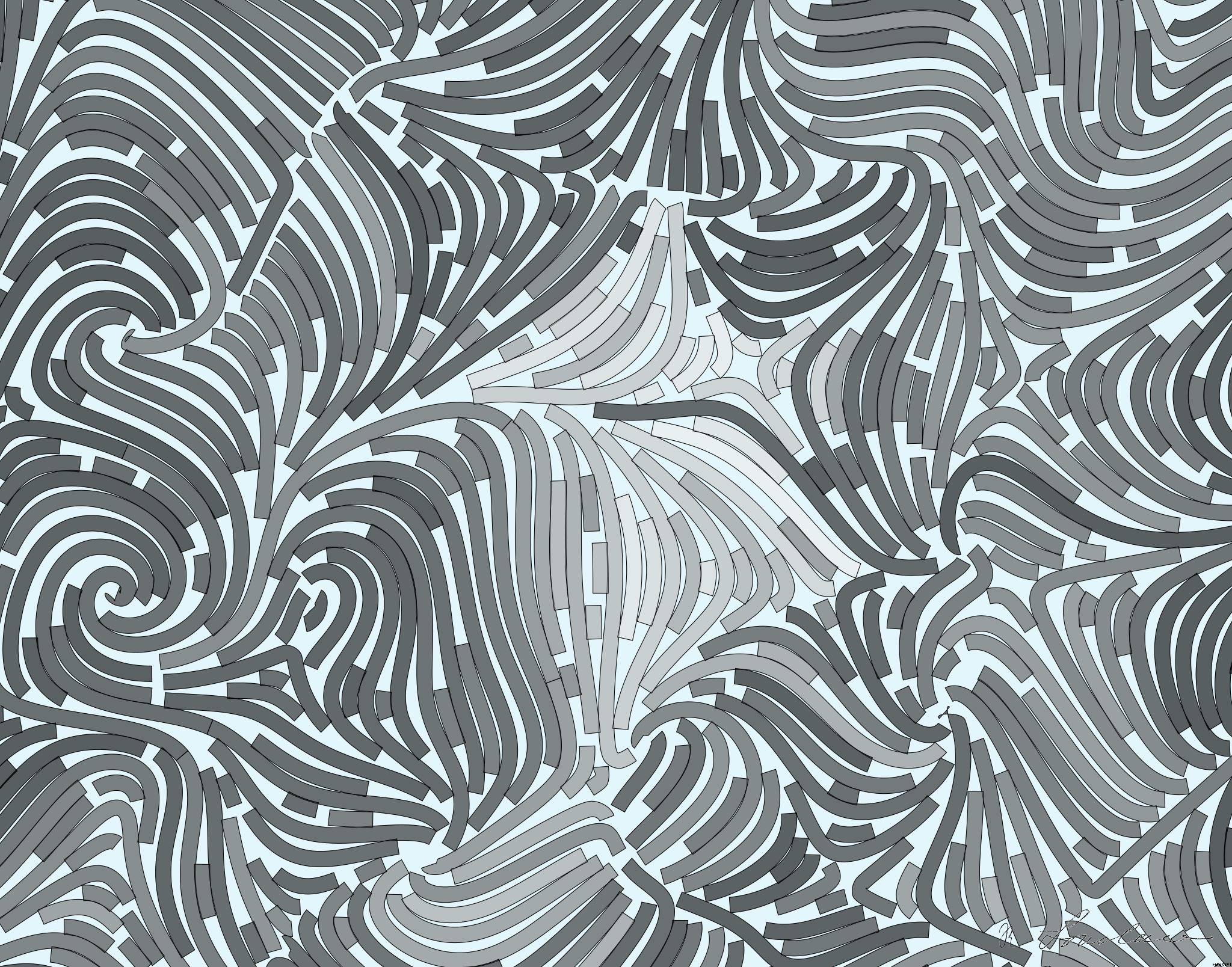 Drawn by bot 6YunkoG9kKBFoTiYunDp7o; art-flowy; Black and white portrait of a polar bear cub sheltered between its mother's paws. AI Art