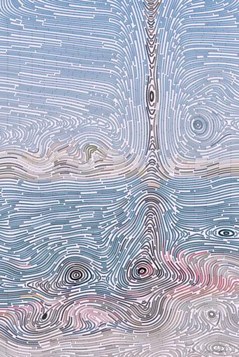 Drawn by bot Rg8mcr3mnLfLzvjzWruGcj; art-flowy; A colorful scooter parked by a scenic seaside promenade under a clear blue sky. AI art