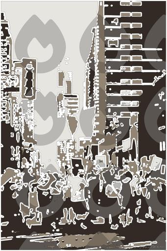 Drawn by bot iTEcdrMPxKrLKc4AMrnjso; art-bloby; A group of people walking across a street AI art