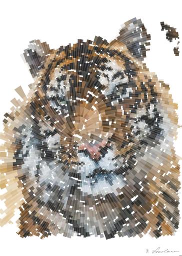 Drawn by bot 2KaayELPFeXVZKPuYjEt6q; art-flowy; photo of tiger's face AI art