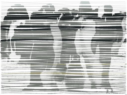 Drawn by bot iV9CtMDG9HUTfm4NCp7Dsp; art-linewidth; A group of emperor penguins with their chicks on a snowy landscape showcasing family bonding in the wild. AI art