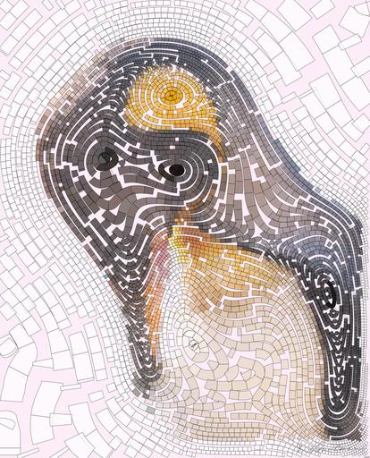 Drawn by bot f6fJpP4wn9vtygHwBkbran; art-flowy; a close up of a penguin with its mouth open AI art