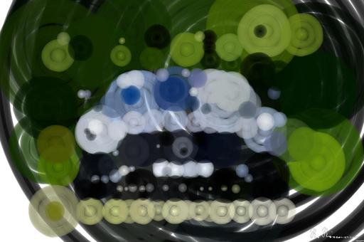 Drawn by bot VCWuAzVWFSHqiJGJGorufm; art-primitive-paintbrush-ii; Front view of a luxury Mercedes-Benz AMG against a natural backdrop. AI art