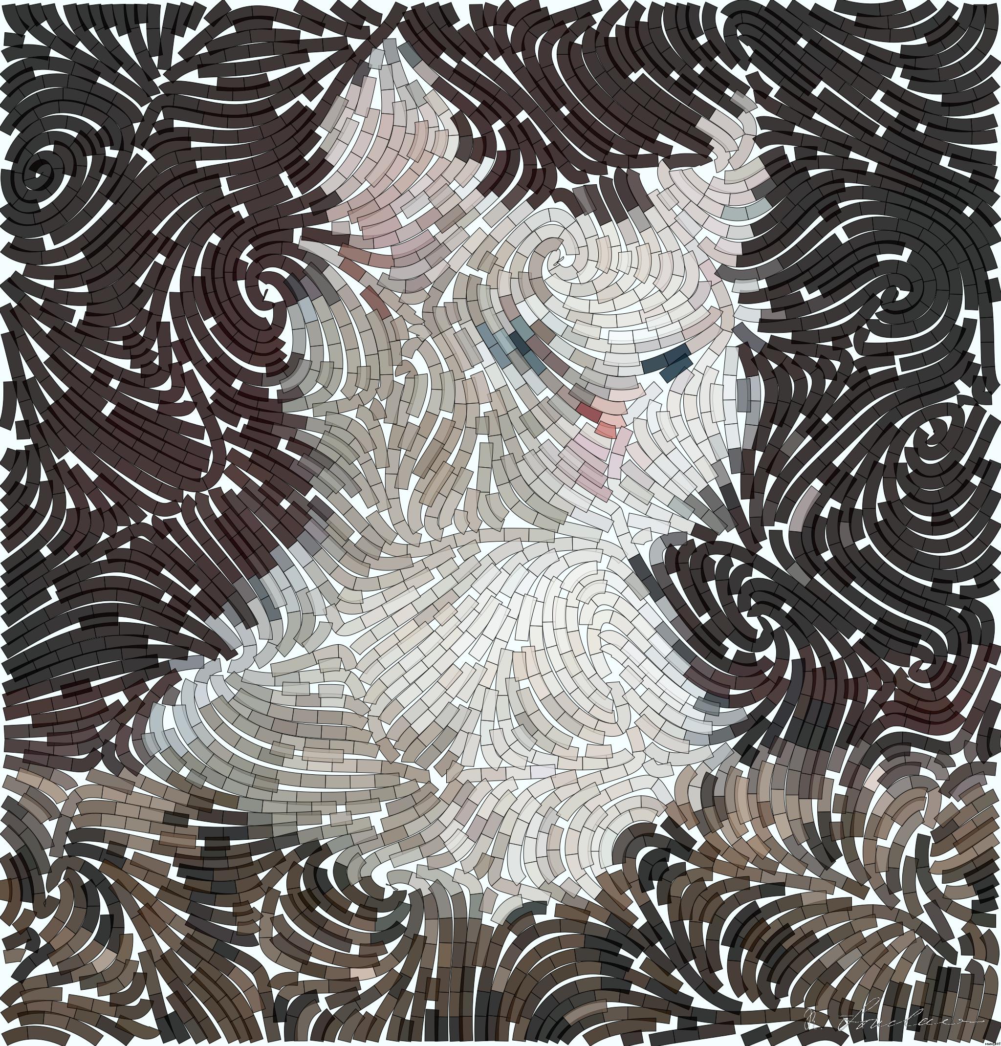 Drawn by bot aho2WeJVV93qiVqjPYTD3T; art-flowy; Close-up portrait of an adorable cream-colored kitten with blue eyes resting indoors. AI Art