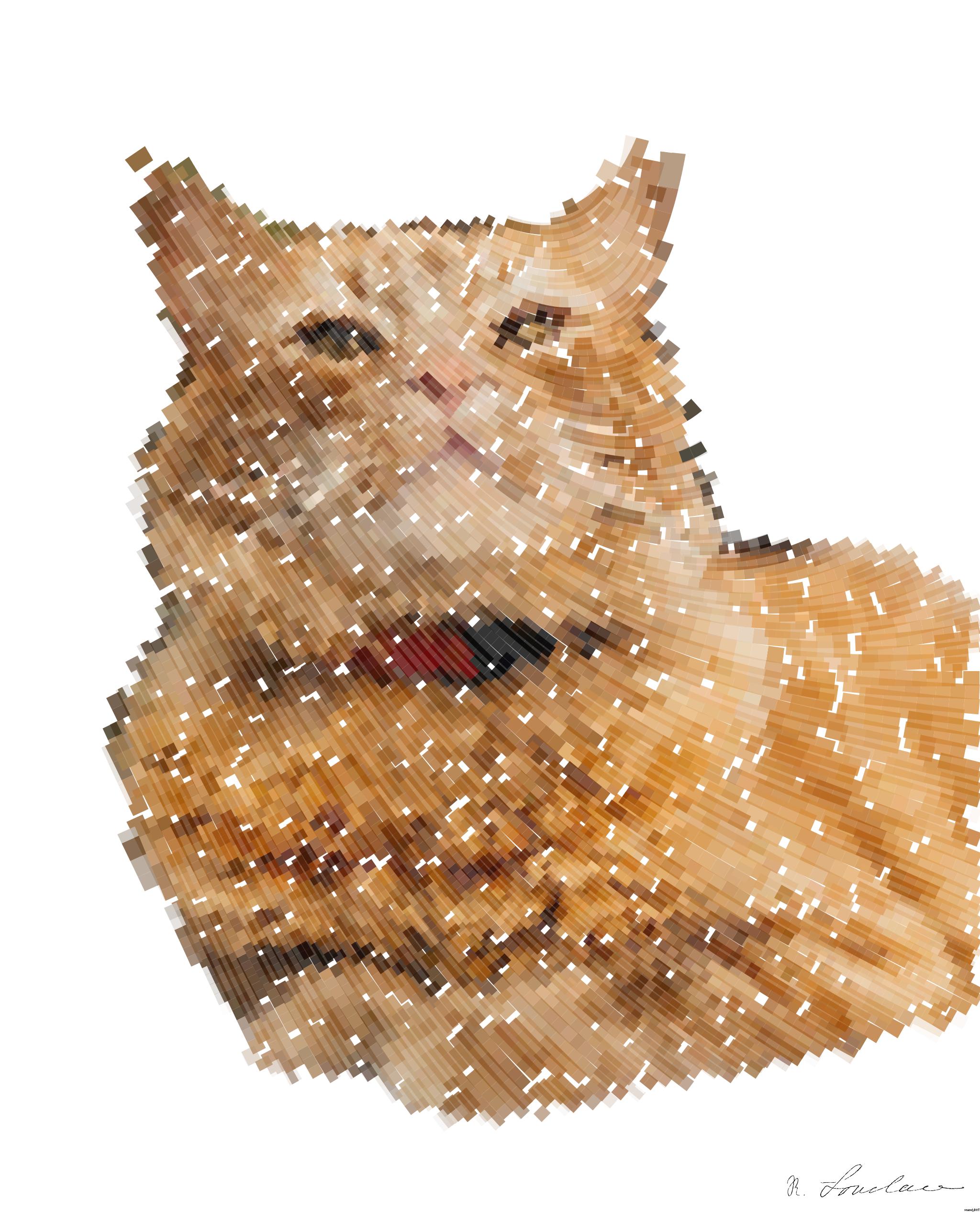 Drawn by bot iMzCyBpjmj2FajXC2RZHDb; art-flowy; A fluffy ginger cat relaxes outdoors, exuding a playful and laid-back vibe. AI Art