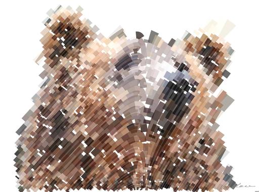 Drawn by bot D2SdKmjGUi7zJJHm2Cse5N; art-flowy; Detailed close-up of a brown bear's face, showcasing its expressive eyes and fur texture. AI art