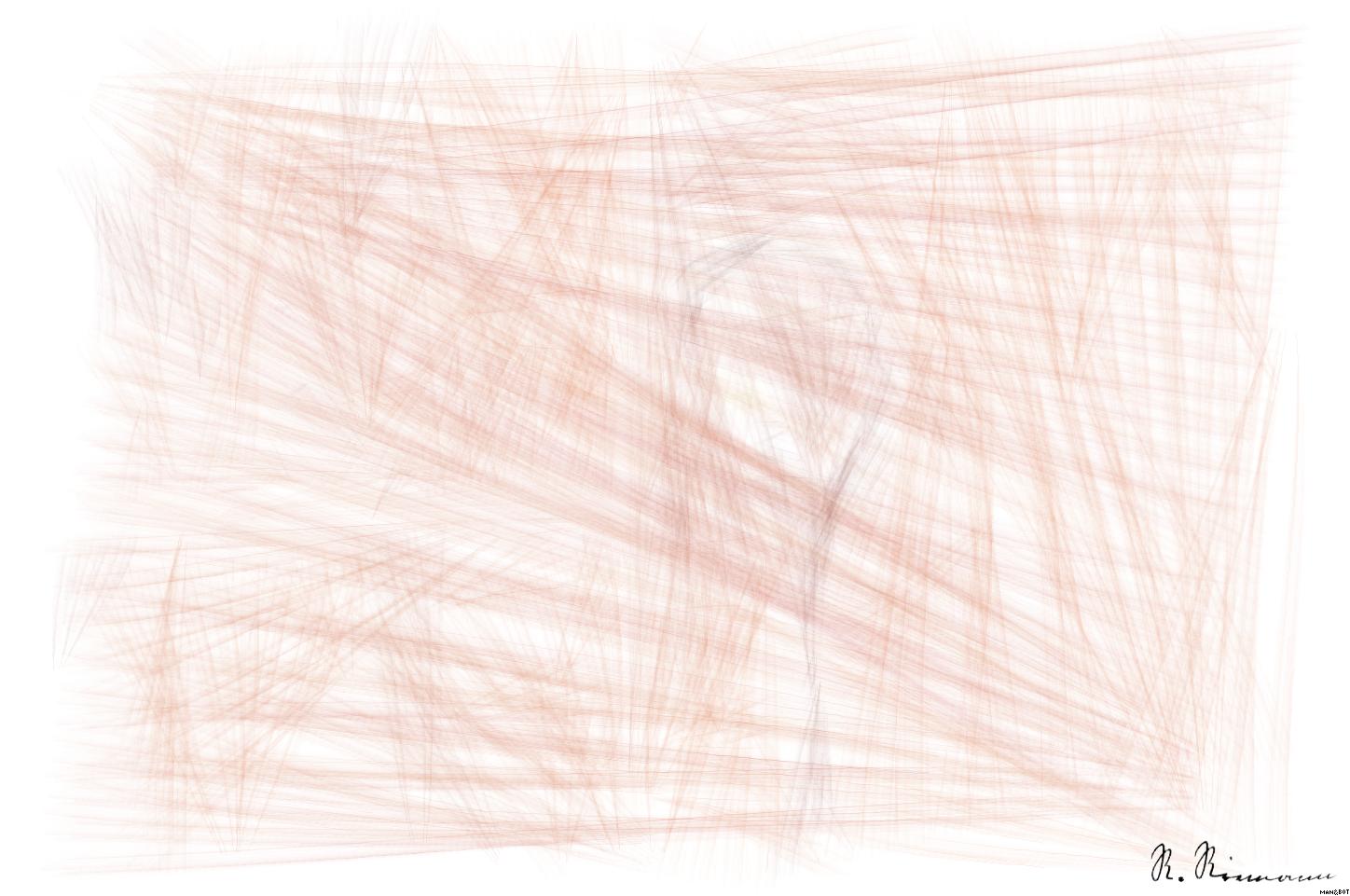 Drawn by bot RN9C2NVRqpvENyTJdG3Hue; art-primitive-paintbrush-ii; Tennis racket and ball on red clay court, ideal for sports-themed content. AI Art