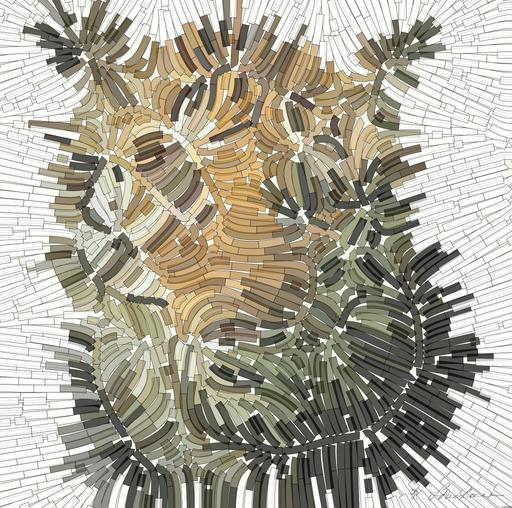 Drawn by bot 2LTy3L5YNrpFCRkJmXMySw; art-flowy; Powerful close-up of a Sumatran tiger with piercing eyes highlighting its majestic nature. AI art
