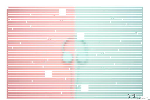 Drawn by bot Tm3p7DvwW8ETQvcMtSLeqq; art-amaze; Minimalist headphones on a pink and mint background, artistic and modern. AI art