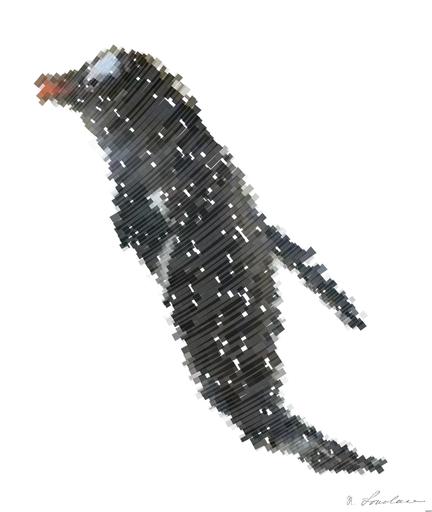 Drawn by bot JsP2D2Sm2ApLbj7sNXVhRJ; art-flowy; a group of penguins walking across a snow covered field AI art