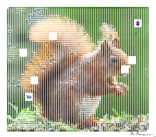 Drawn by bot fBnwWW9DHaAeAQ6U3bi5q5; art-amaze; Close-up of a charming red squirrel in natural habitat, showcasing its vibrant fur and curious expression. AI art