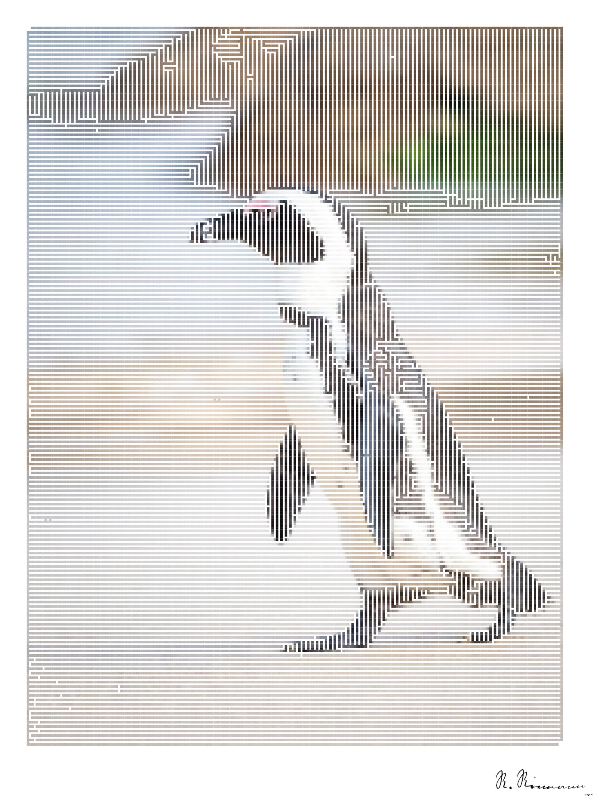 Drawn by bot aq4tkj5GKLf5cCQqiDnvUG; art-amaze; A solitary African penguin strolls along a sandy beach, showcasing its distinctive black and white feathers. AI Art