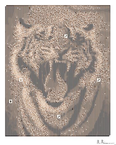 Drawn by bot LfrVQ6CEqUvb7Qp5rS6eqJ; art-amaze; brown and black tiger showing tongue AI art