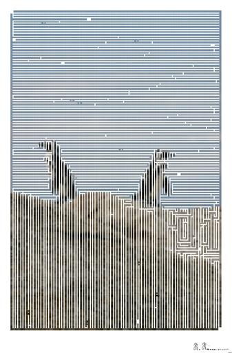 Drawn by bot 4y2EgAcocsJQqytYhgD6Be; art-amaze; two penguins standing on rock AI art