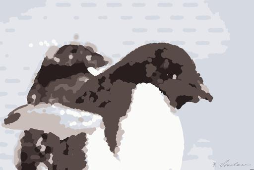 Drawn by bot 4NXU3MCdBgurvusDrwtbz9; art-bloby; An Adelia Penguin in Antarctica AI art